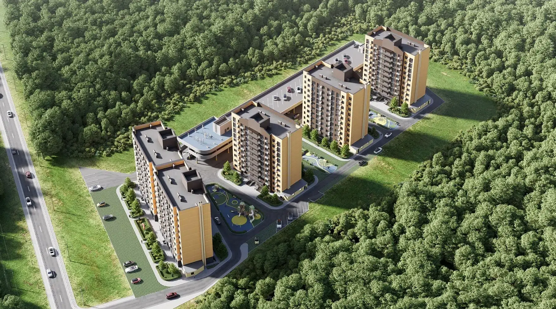 Новостройка: Ритм от застройщика Метрикс Develoрment, пгт Яблоновский — визуализация жилого комплекса (фото 4)