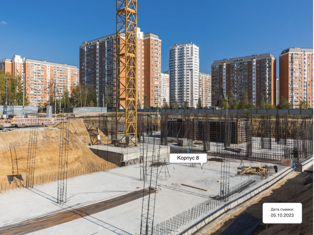 Ход строительства новостройки Квартал Авиаторов от застройщика Самолет: фото за Октябрь,2023 — (фото 1)