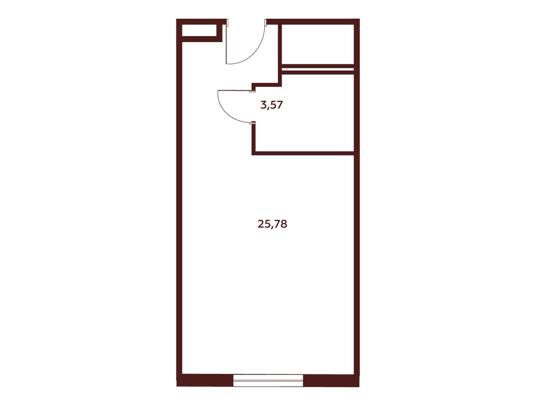 Планировка: Студия 29.35 м² в новостройке МФК Саан