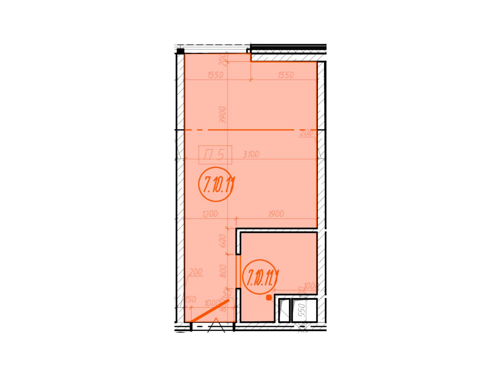 Планировка: 1-комн. квартира 18.10 м² в новостройке Сантерра