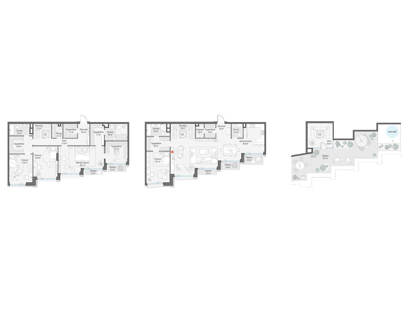 Планировка: 4-комн. квартира 284.50 м² в новостройке Палашёвский 11