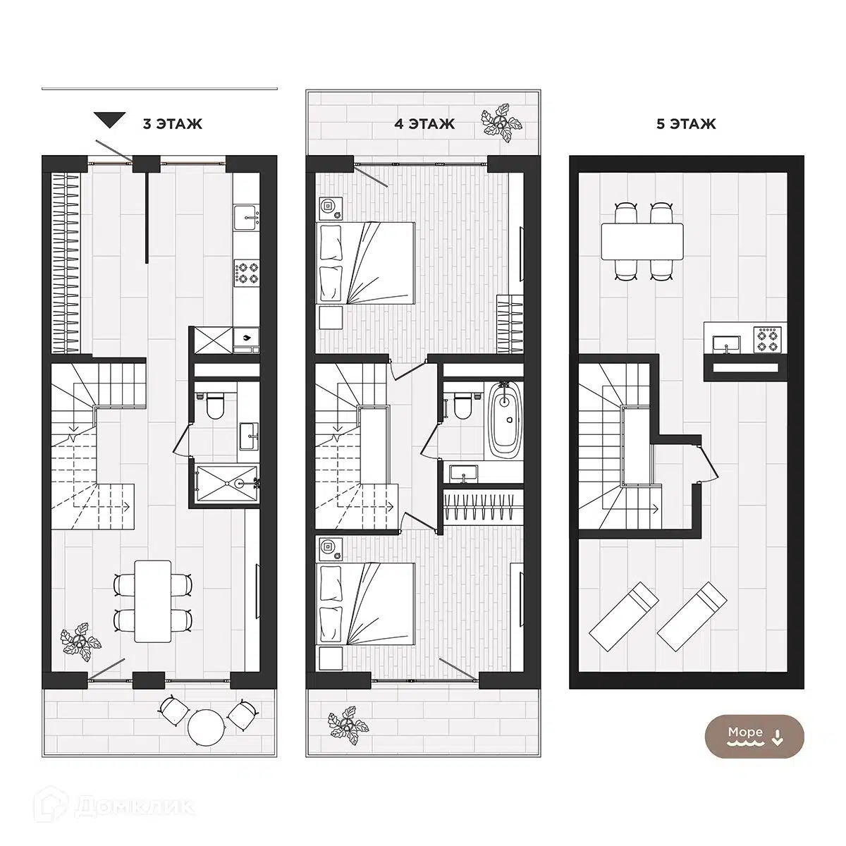 Планировка: 2-комн. квартира 145.80 м² в новостройке ЖК Миндаль