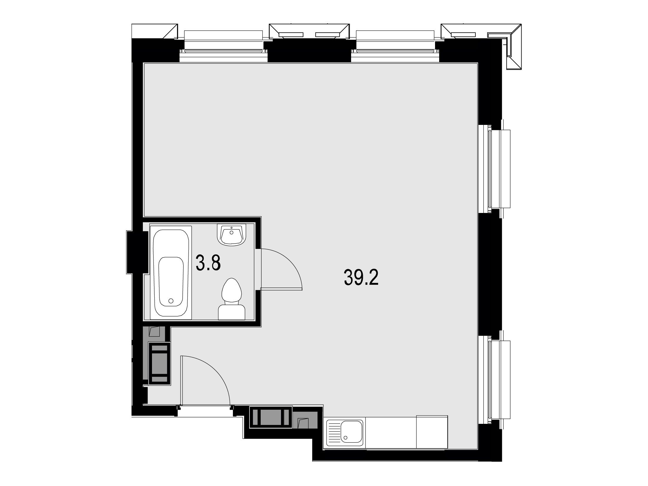 Планировка: 2-комн. квартира 44.00 м² в новостройке Велтон спа Резиденс