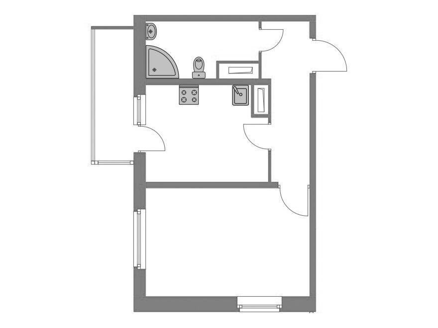 Планировка: 1-комн. квартира 36.00 м² в новостройке Галактика (Новое Девяткино)
