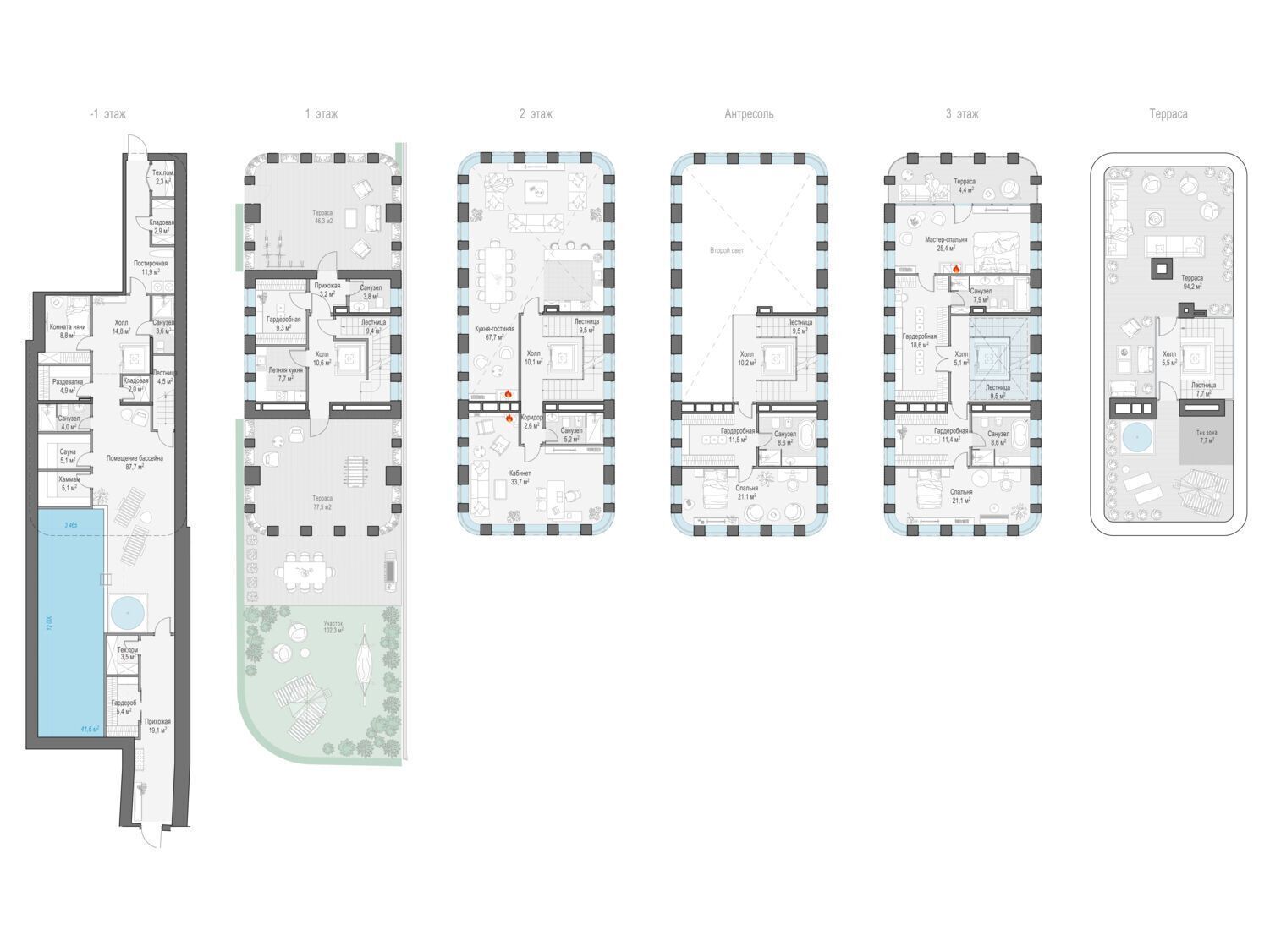 Планировка: 4-комн. квартира 480.90 м² в новостройке Дом Лаврушинский
