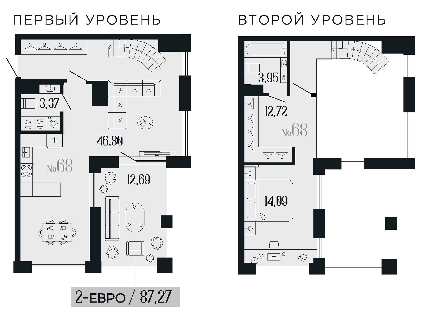 Планировка: 1-комн. квартира 83.09 м² в новостройке Дом 1919