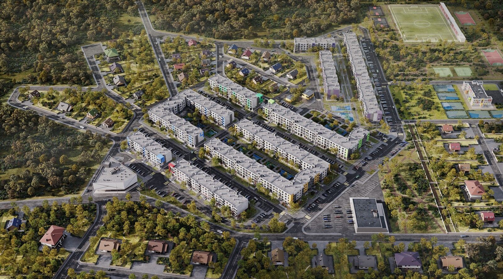 Планировка: 1-комн. квартира 39.00 м² в новостройке Верево-Сити