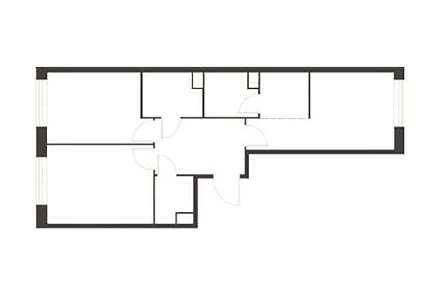 Планировка: 2-комн. квартира 70.80 м² в новостройке Воксхолл
