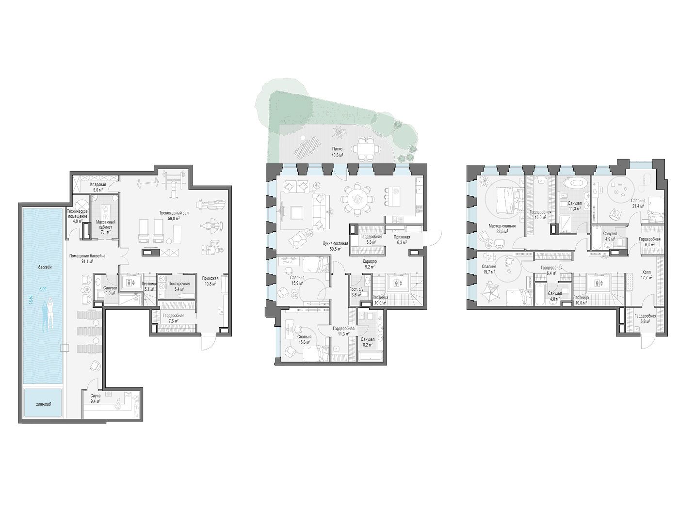 Планировка: 5-комн. квартира 505.10 м² в новостройке Обыденский №1