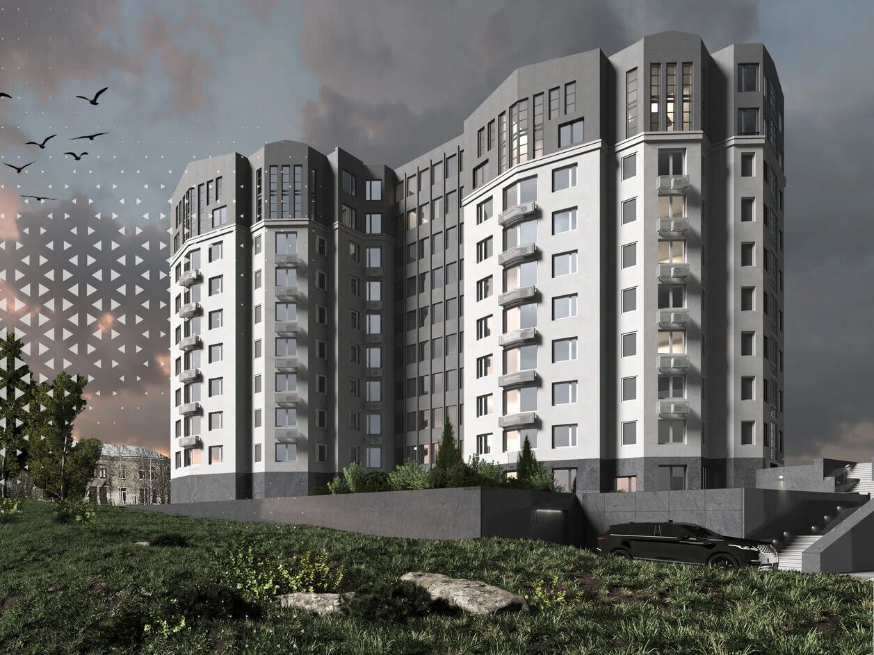 Планировка: 2-комн. квартира 77.47 м² в новостройке Новый город