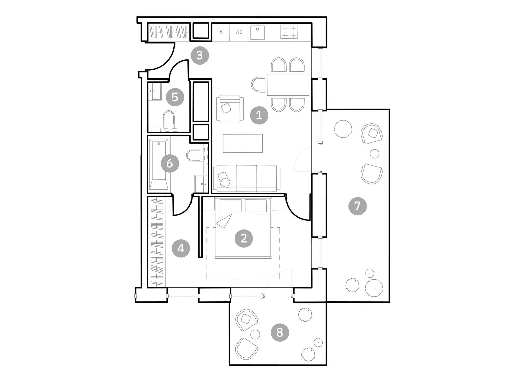 Планировка: 2-комн. квартира 61.40 м² в новостройке ФизтехСити