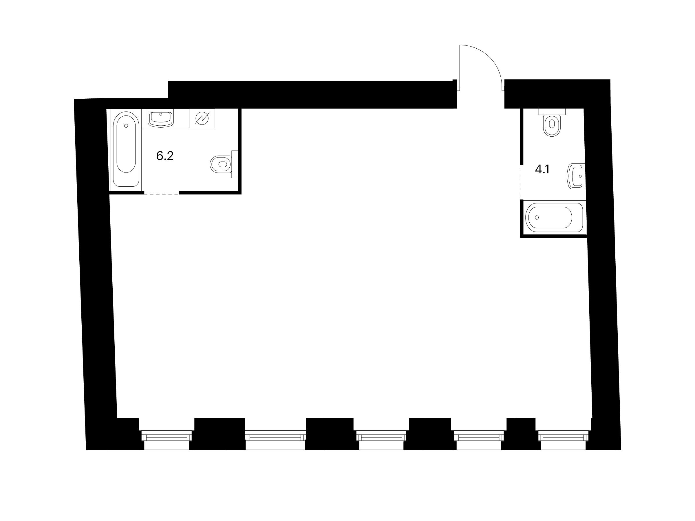 Планировка: 2-комн. квартира 77.70 м² в новостройке Кантемировская 11