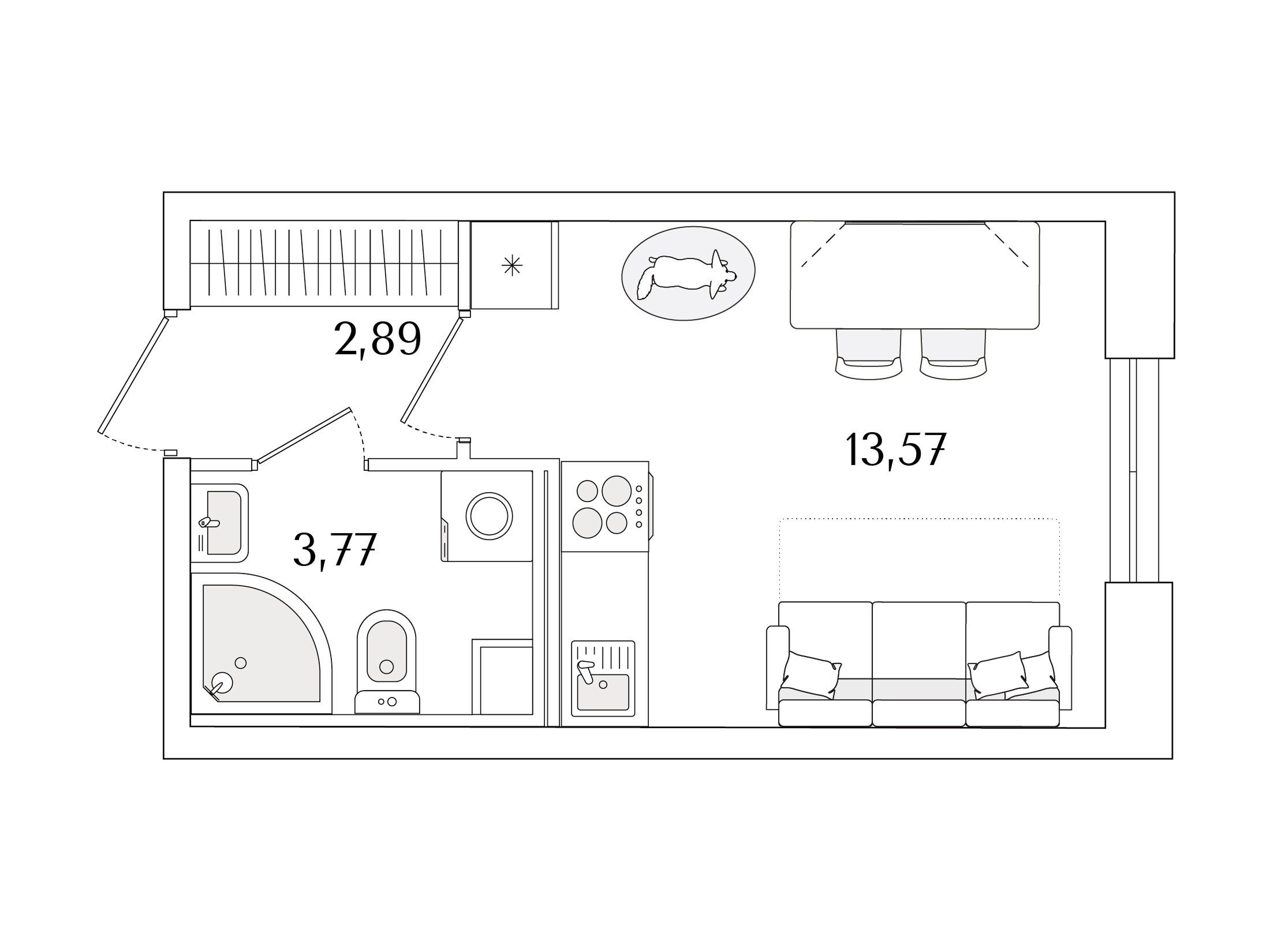 Планировка: Студия 20.23 м² в новостройке Кинопарк
