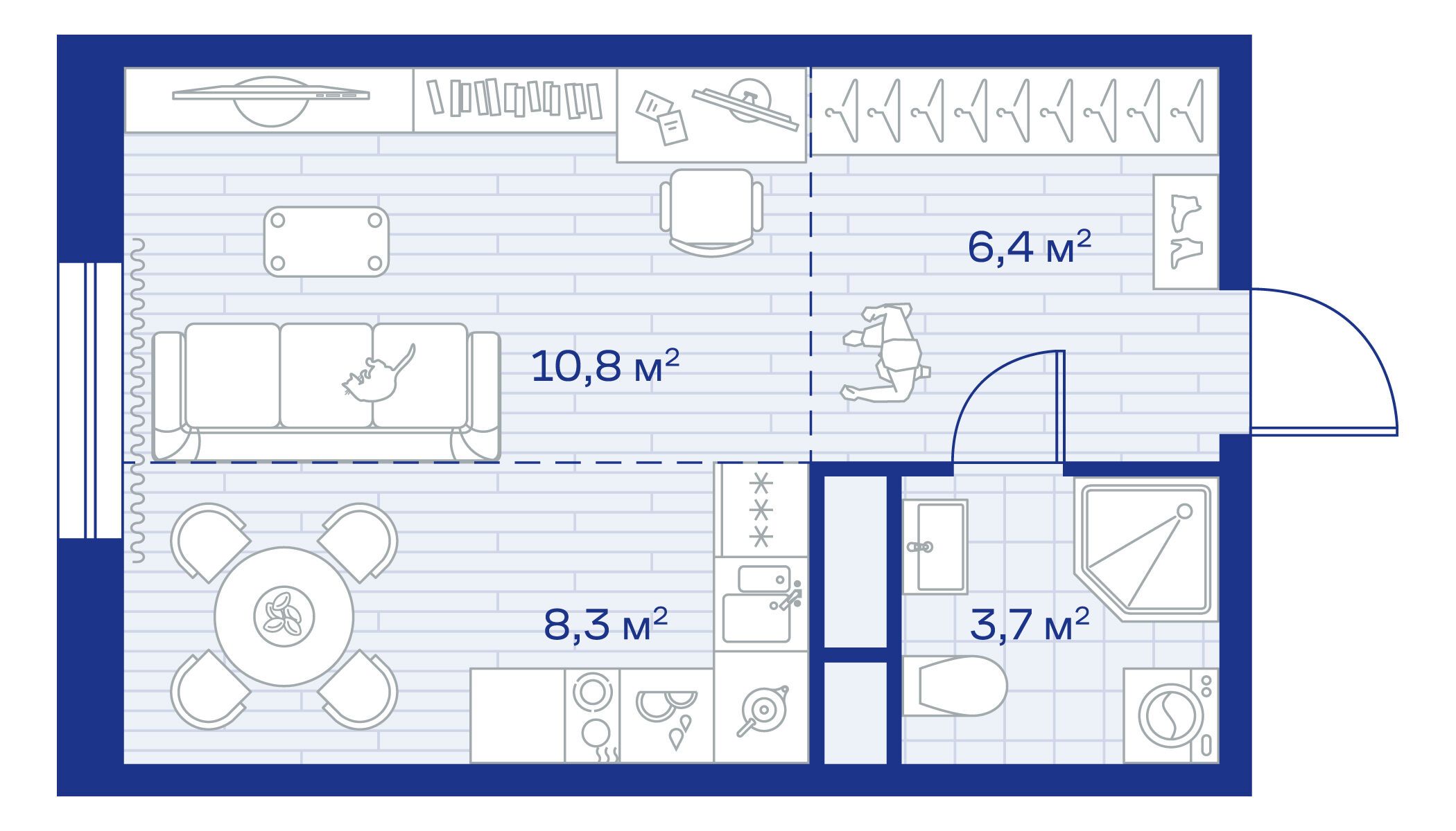 Планировка: Студия 29.20 м² в новостройке Аристов Берег