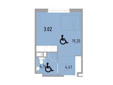 Планировка: Студия 27.75 м² в новостройке Космос Смарт Южный