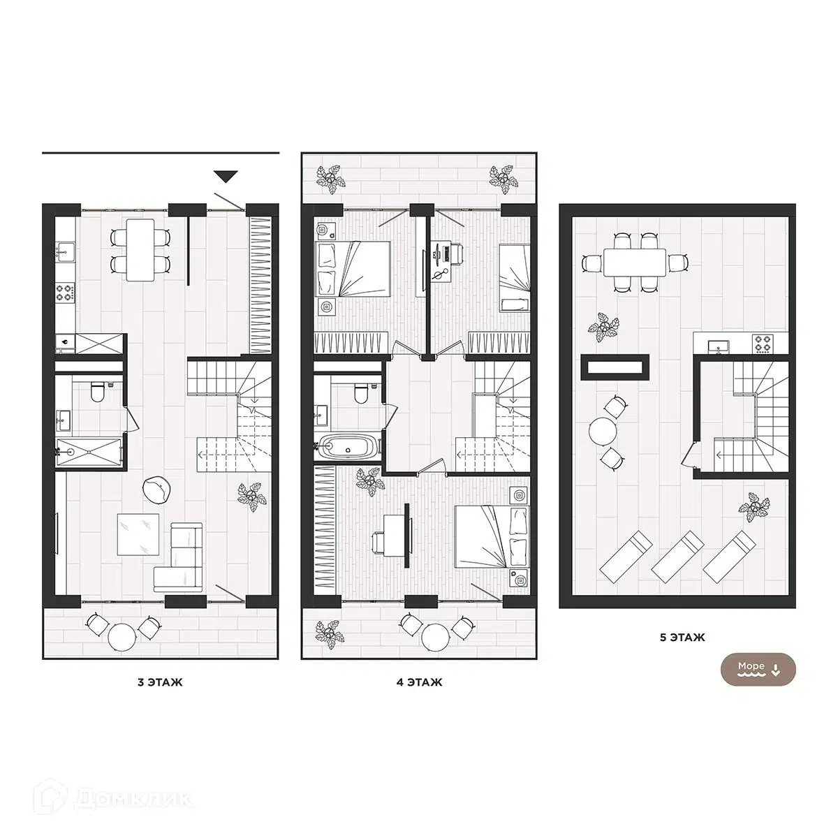 Планировка: 3-комн. квартира 214.40 м² в новостройке ЖК Миндаль