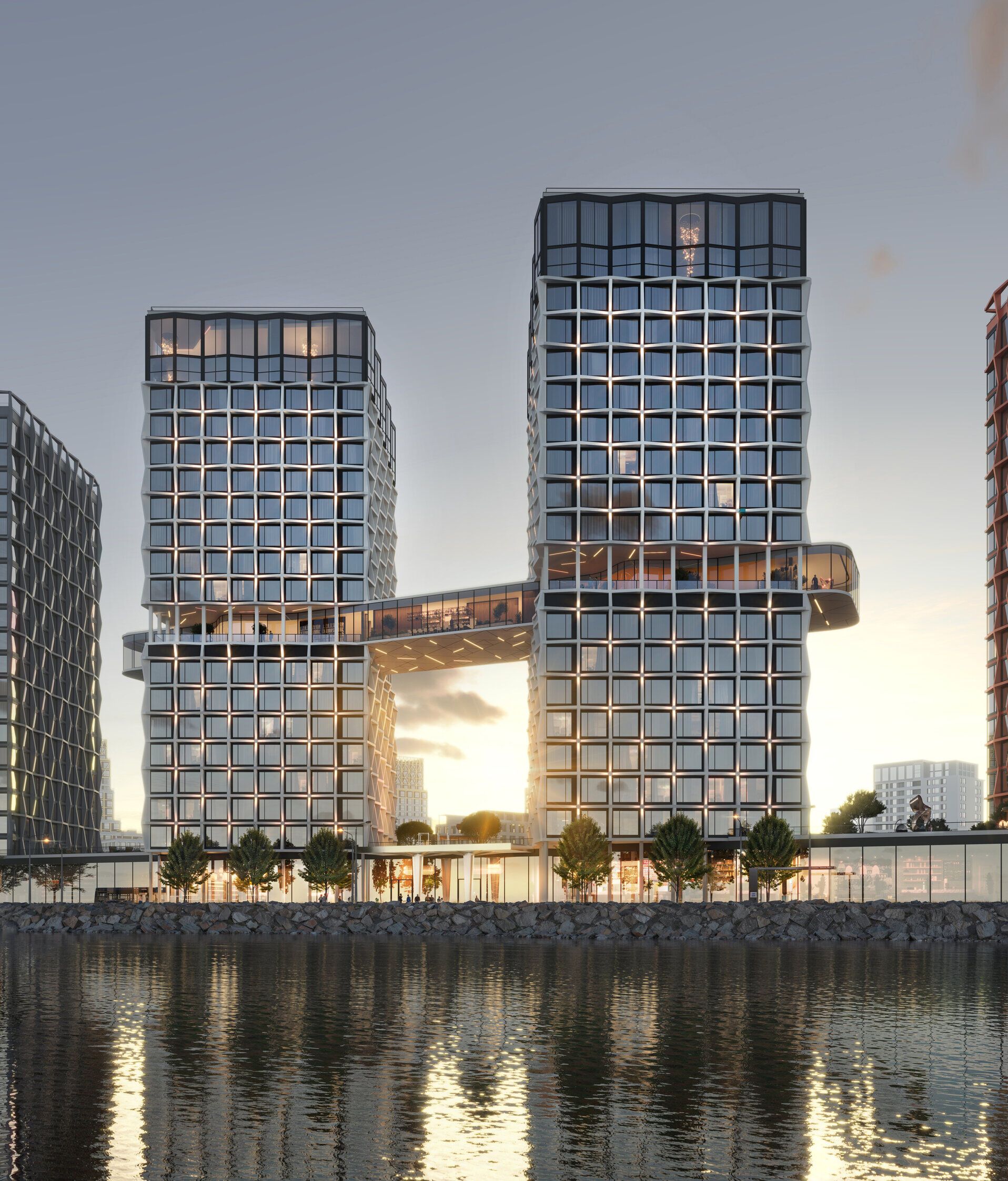 Планировка: 1-комнатная квартира 44.68 м² в новостройке Башни Элемент