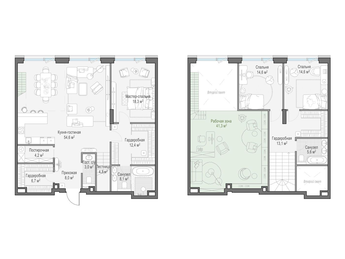 Планировка: 3-комн. квартира 119.80 м² в новостройке Палашёвский 11