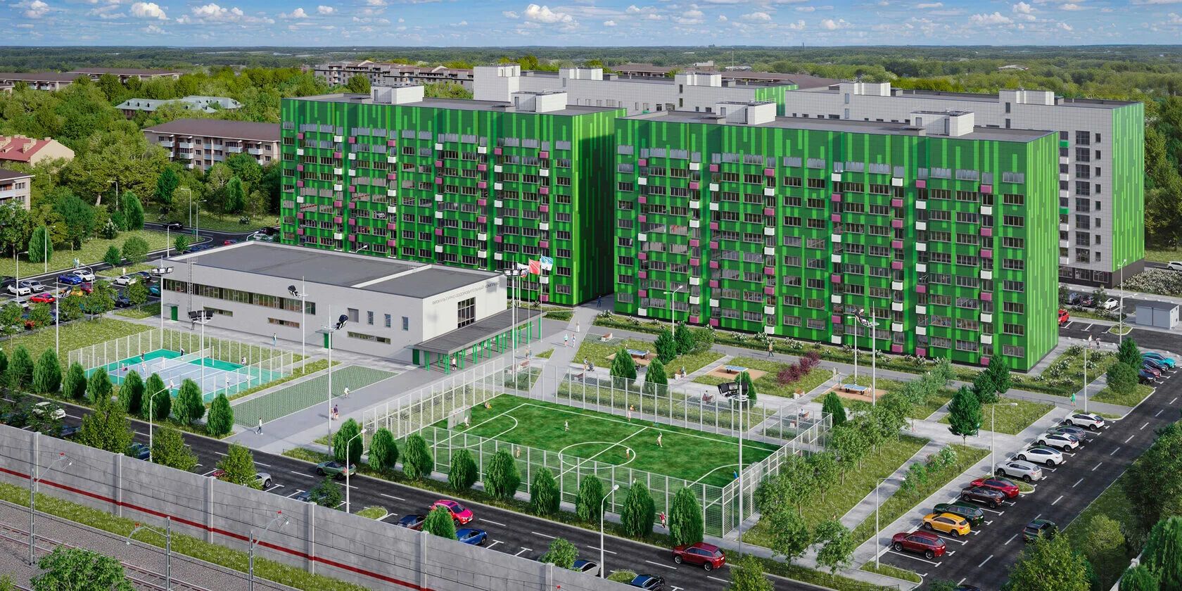 Планировка: 2-комн. квартира 62.10 м² в новостройке Клевер