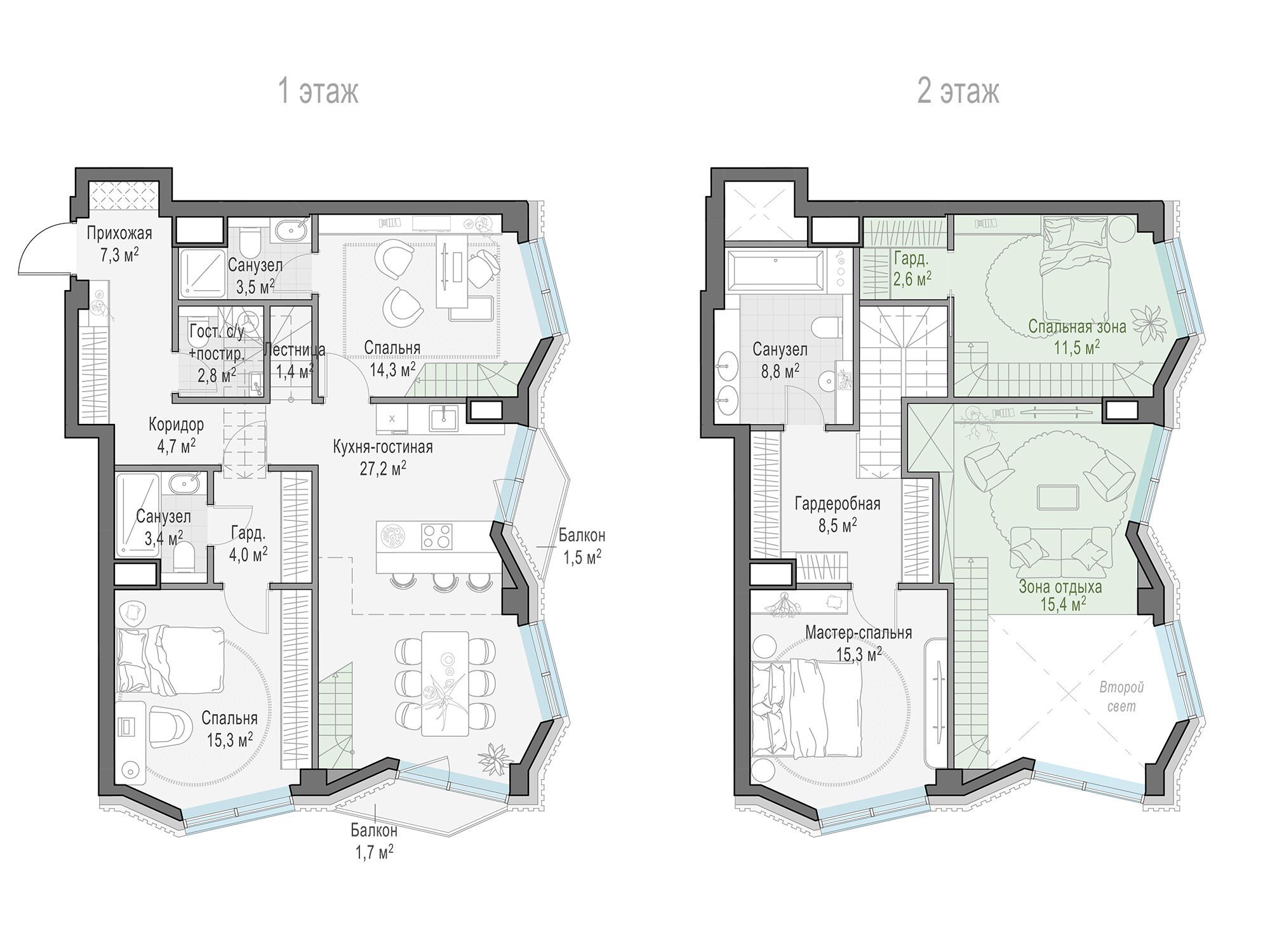 Планировка: 3-комн. квартира 115.50 м² в новостройке Тишинский бульвар