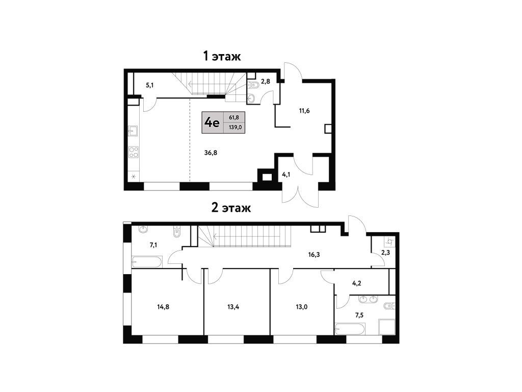 Планировка: 4-комн. квартира 143.10 м² в новостройке Фестиваль Парк-2