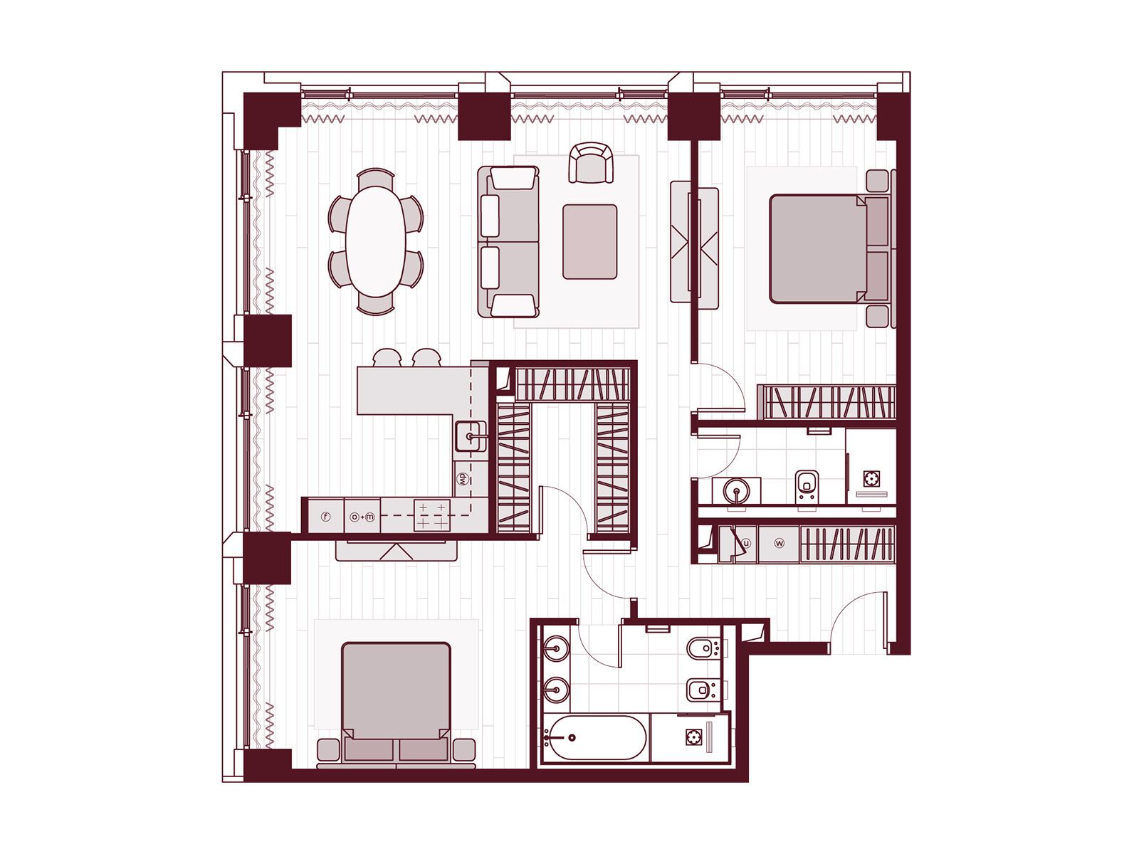 Планировка: 3-комн. квартира 103.40 м² в новостройке ЖК Прайм Парк