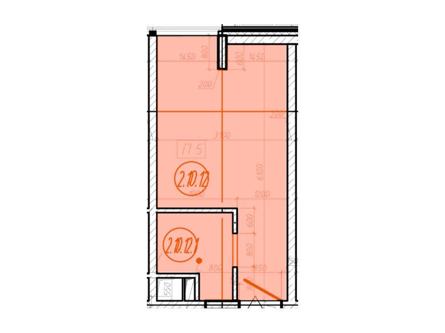Планировка: 1-комн. квартира 18.00 м² в новостройке Сантерра