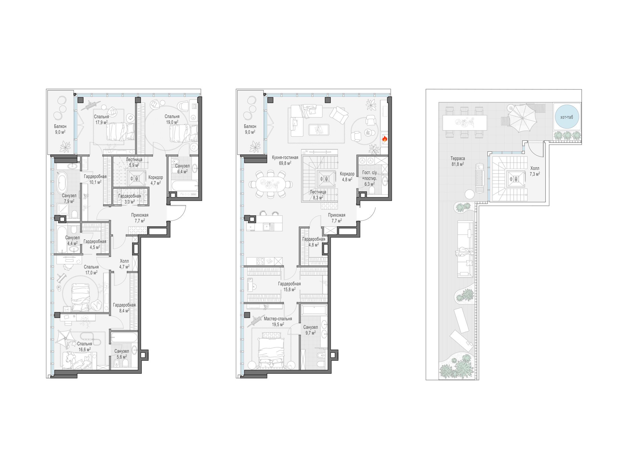 Планировка: 5-комн. квартира 295.00 м² в новостройке Фрунзенский