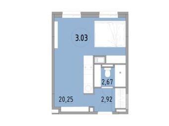 Планировка: Студия 27.52 м² в новостройке Космос Смарт Южный