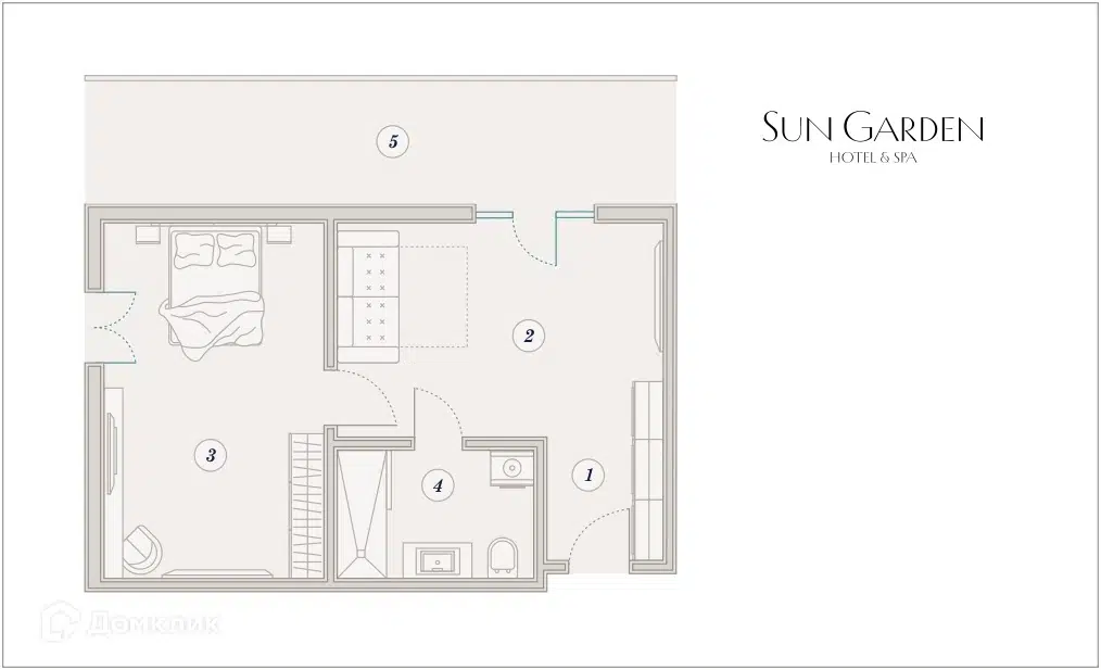 Планировка: 3-комн. квартира 75.30 м² в новостройке Сан Гарден