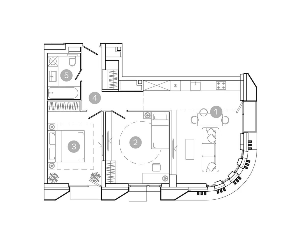 Планировка: 3-комн. квартира 67.80 м² в новостройке Уно.Соколиная гора