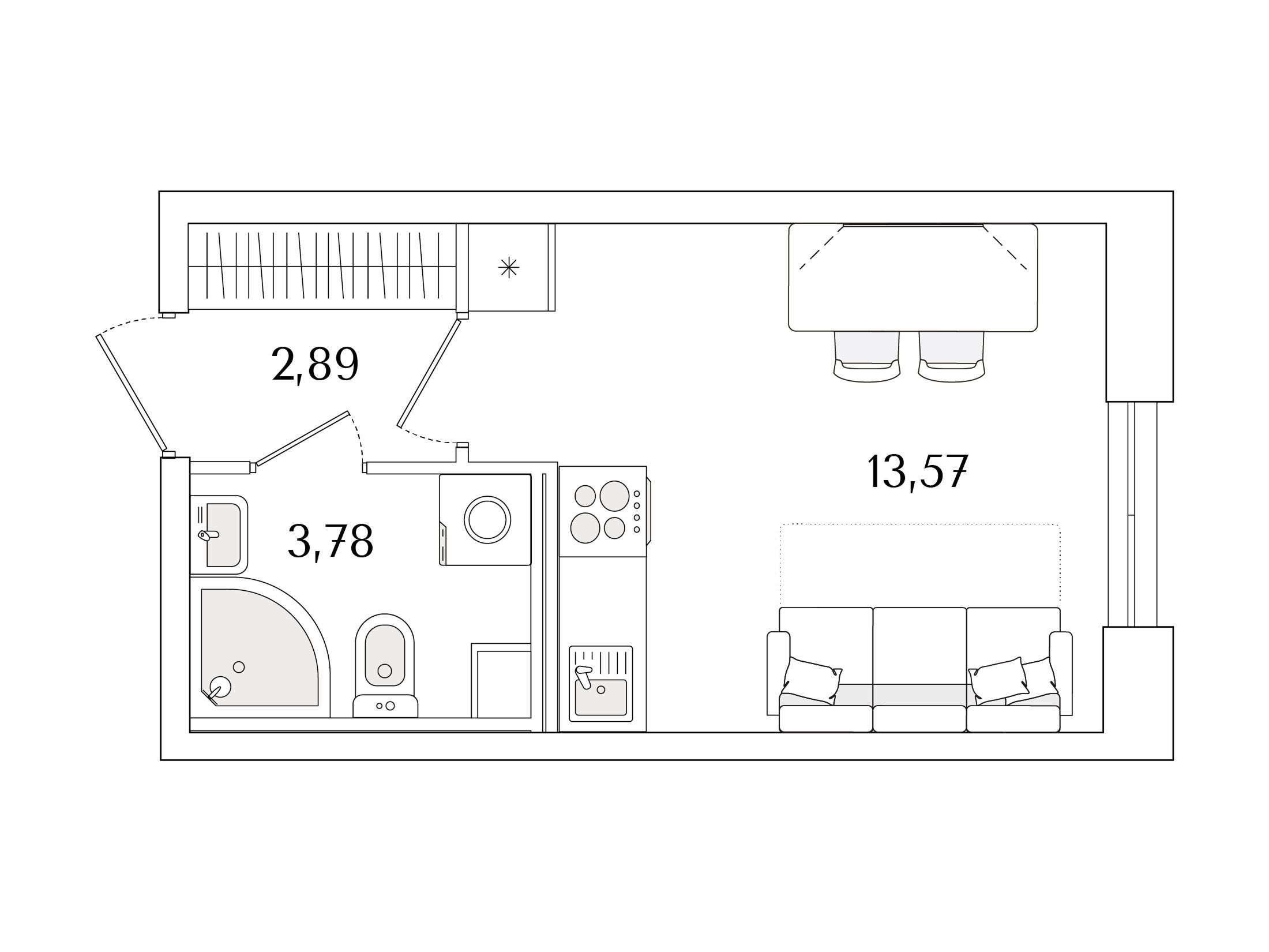 Планировка: Студия 20.24 м² в новостройке Кинопарк