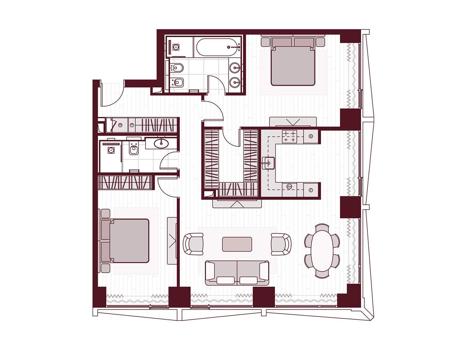 Планировка: 3-комн. квартира 102.50 м² в новостройке ЖК Прайм Парк