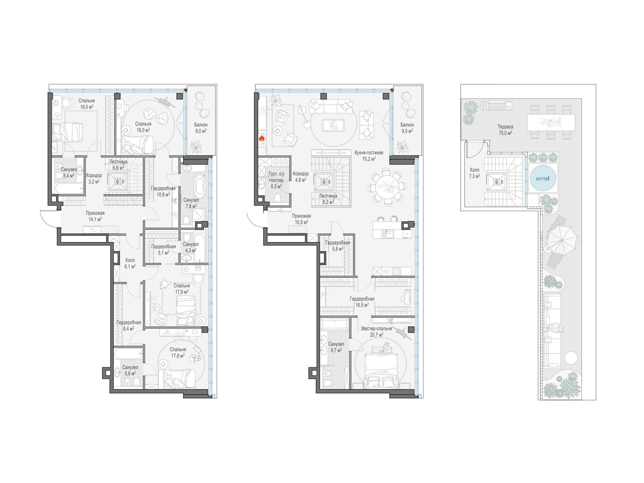 Планировка: 5-комн. квартира 307.10 м² в новостройке Фрунзенский