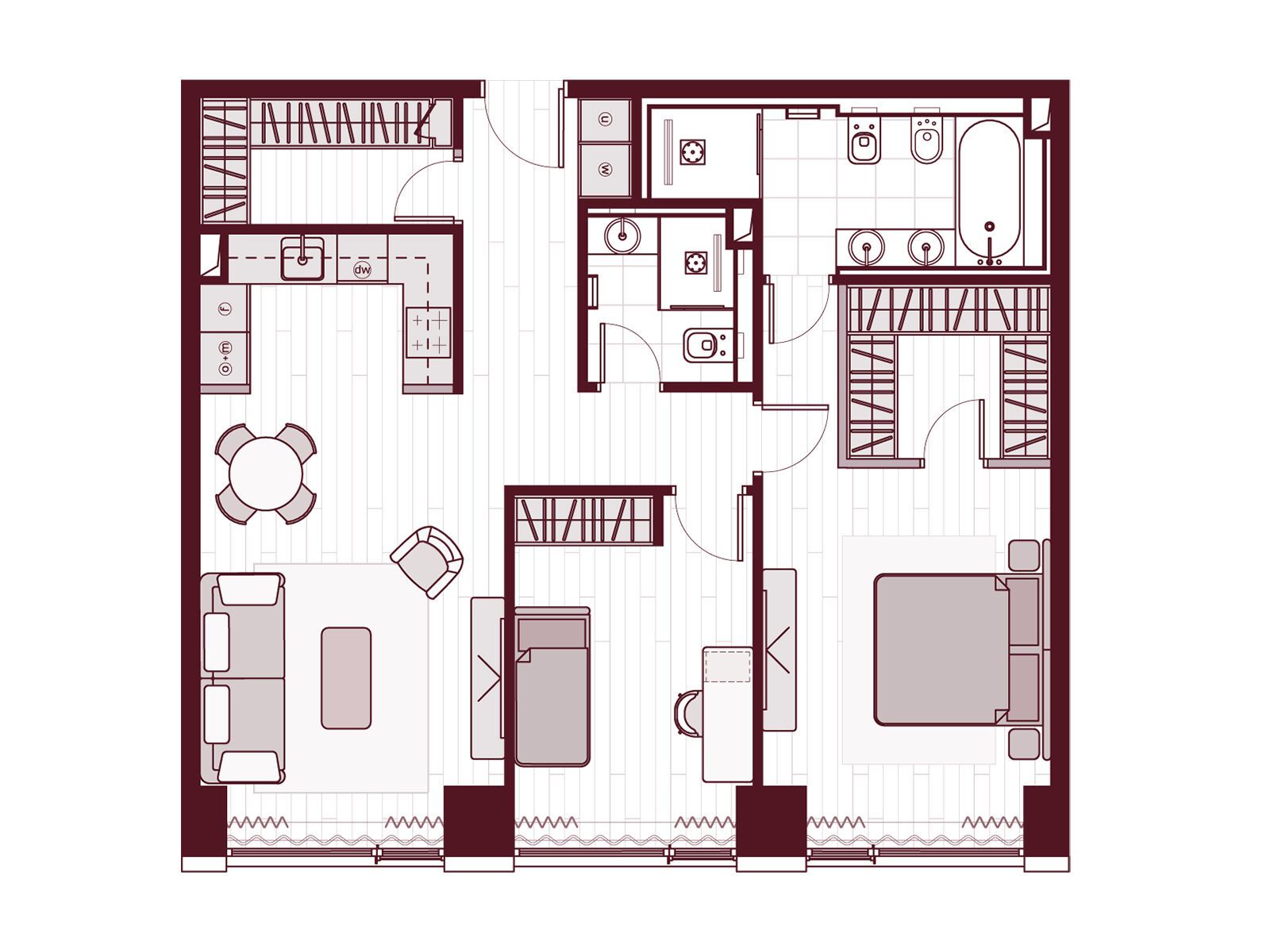 Планировка: 3-комн. квартира 84.00 м² в новостройке ЖК Прайм Парк