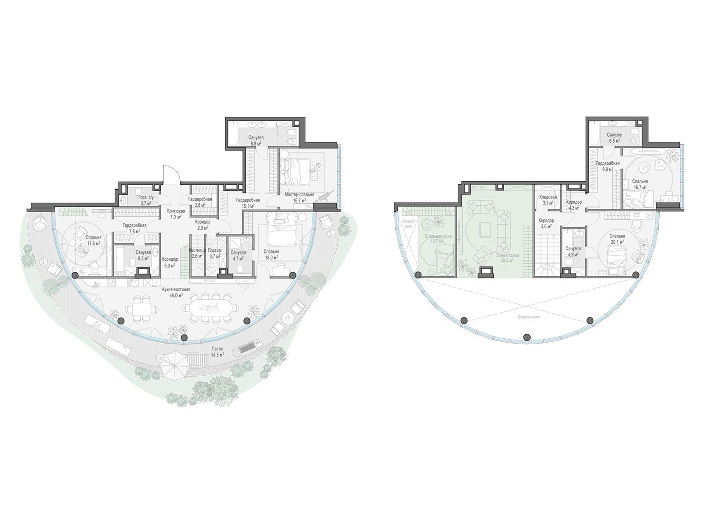 Планировка: 5-комн. квартира 240.60 м² в новостройке Фрунзенский
