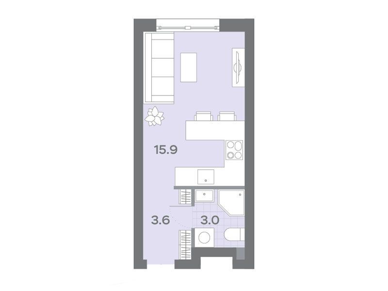 Планировка: Студия 21.50 м² в новостройке ЖК Дмитровское Небо