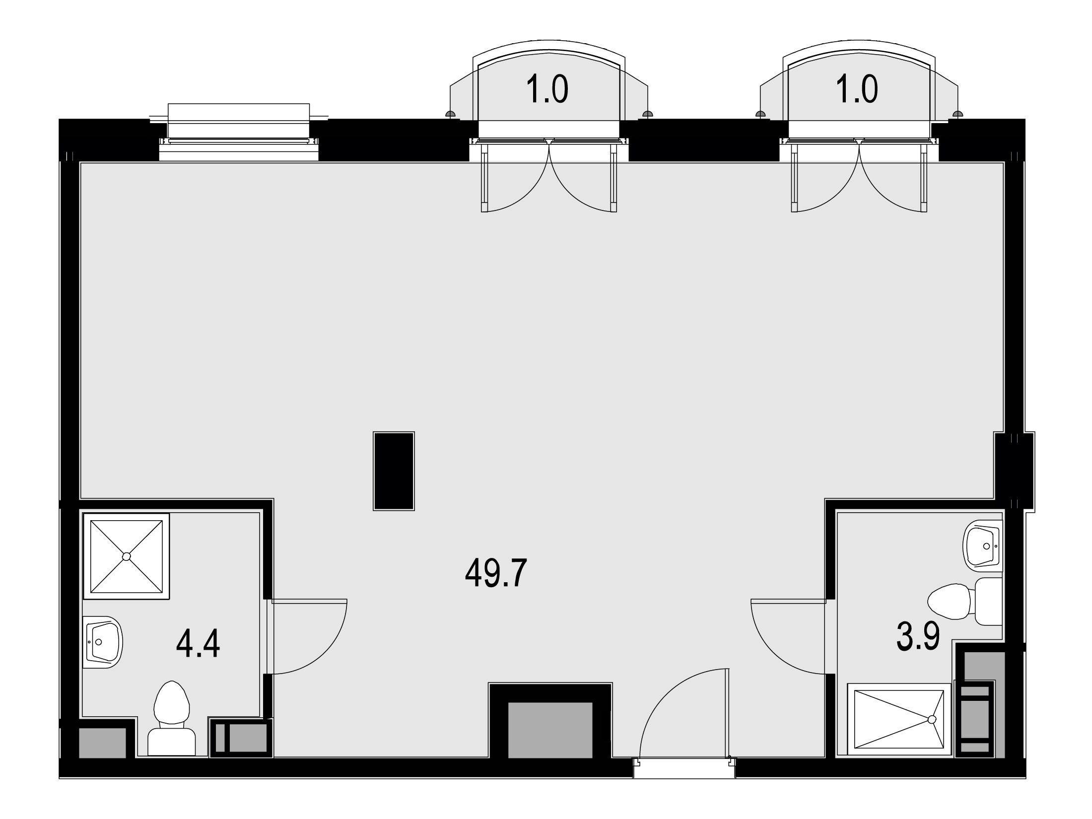 Планировка: 2-комн. квартира 61.30 м² в новостройке Велтон спа Резиденс