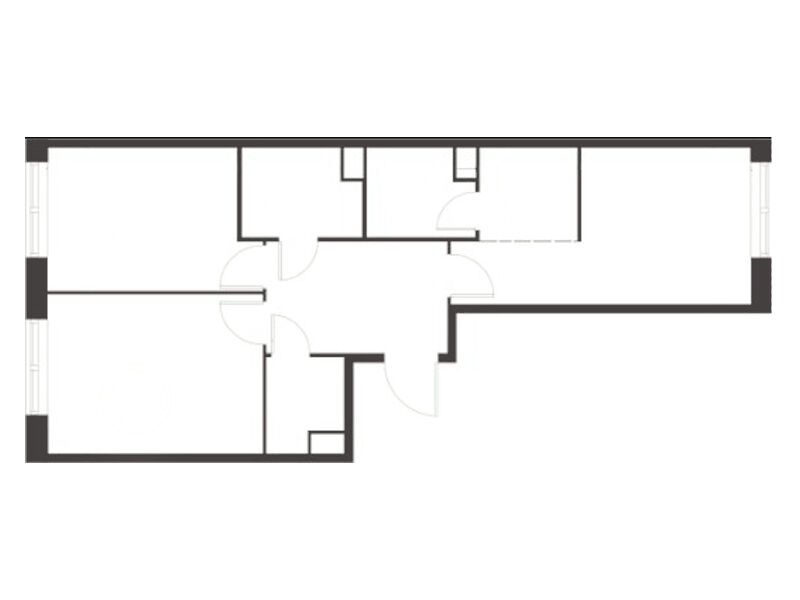 Планировка: 2-комн. квартира 66.40 м² в новостройке Воксхолл
