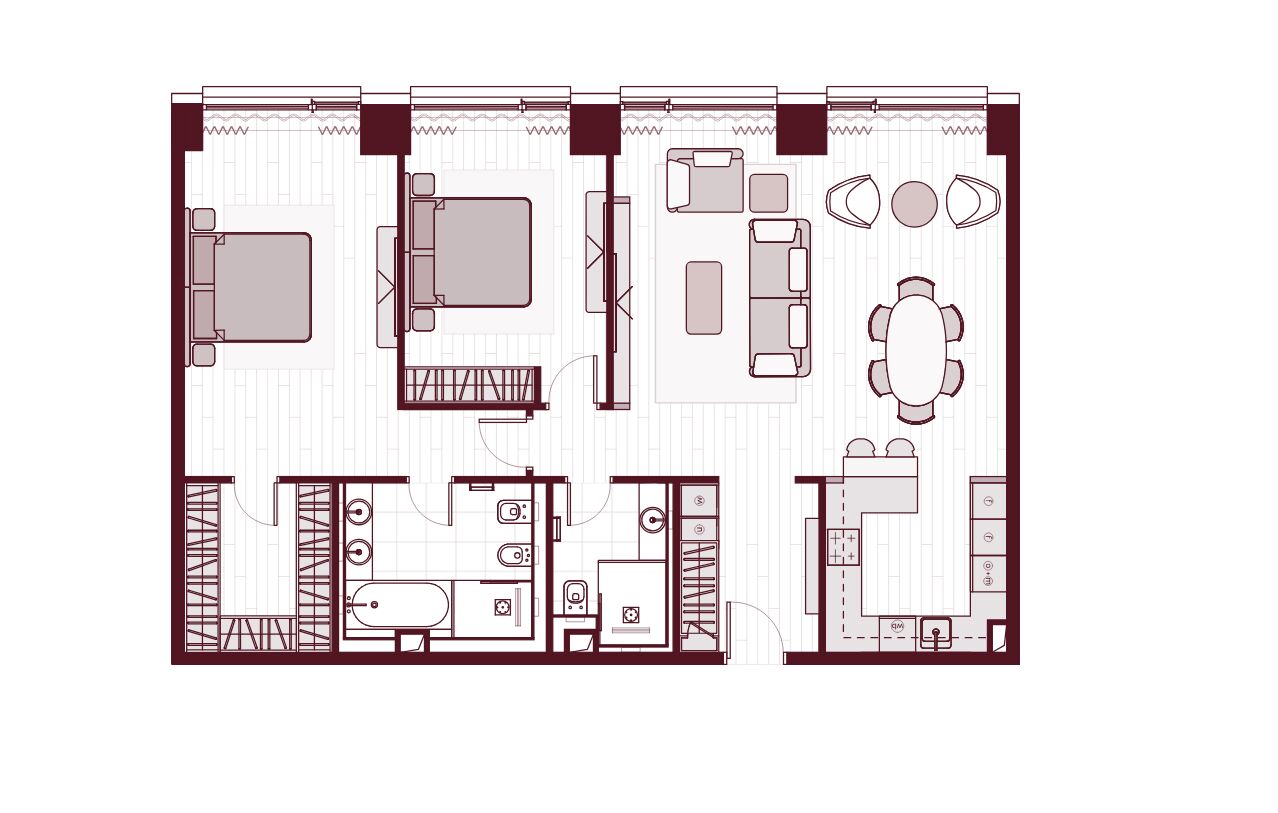 Планировка: 3-комн. квартира 114.40 м² в новостройке ЖК Прайм Парк