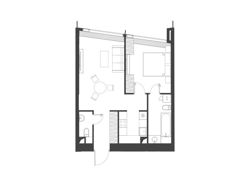 Планировка: 1-комн. квартира 54.38 м² в новостройке Дом Дау