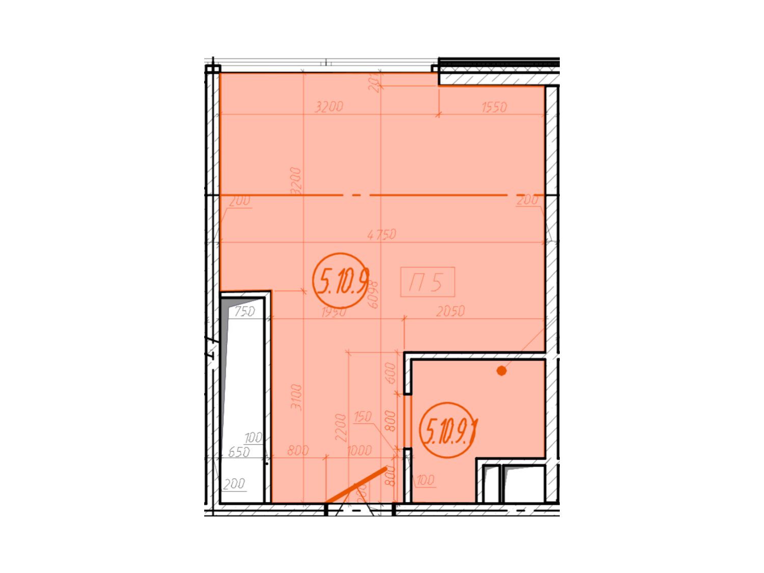Планировка: 1-комн. квартира 26.20 м² в новостройке Сантерра