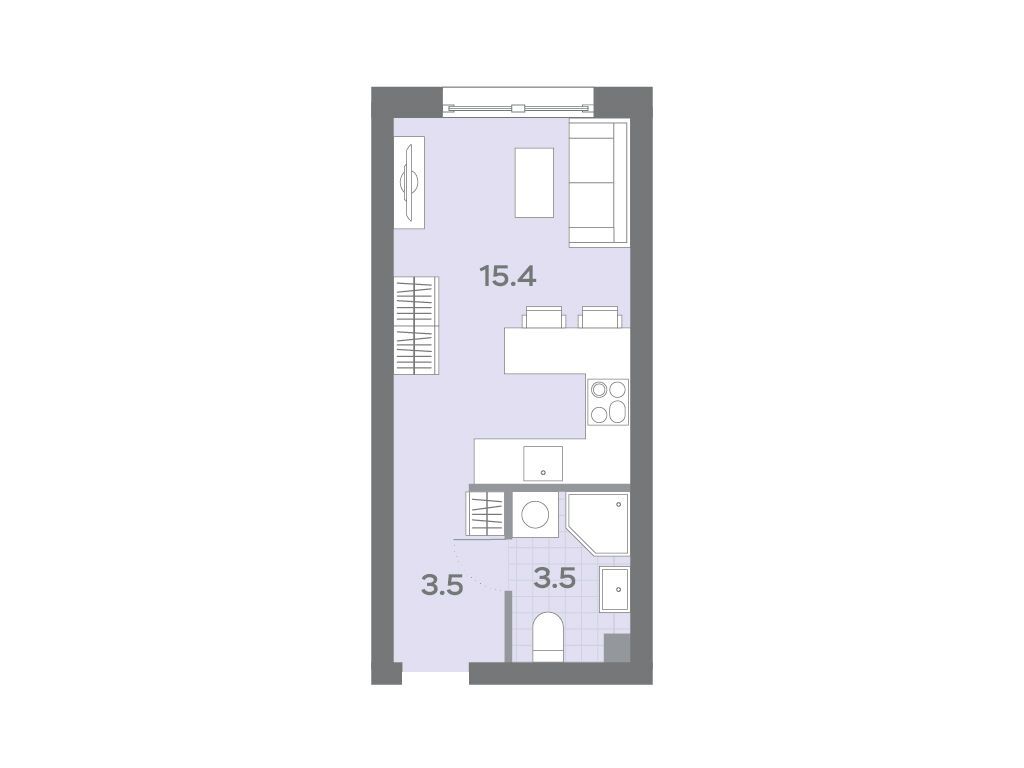 Планировка: Студия 22.30 м² в новостройке ЖК Дмитровское Небо