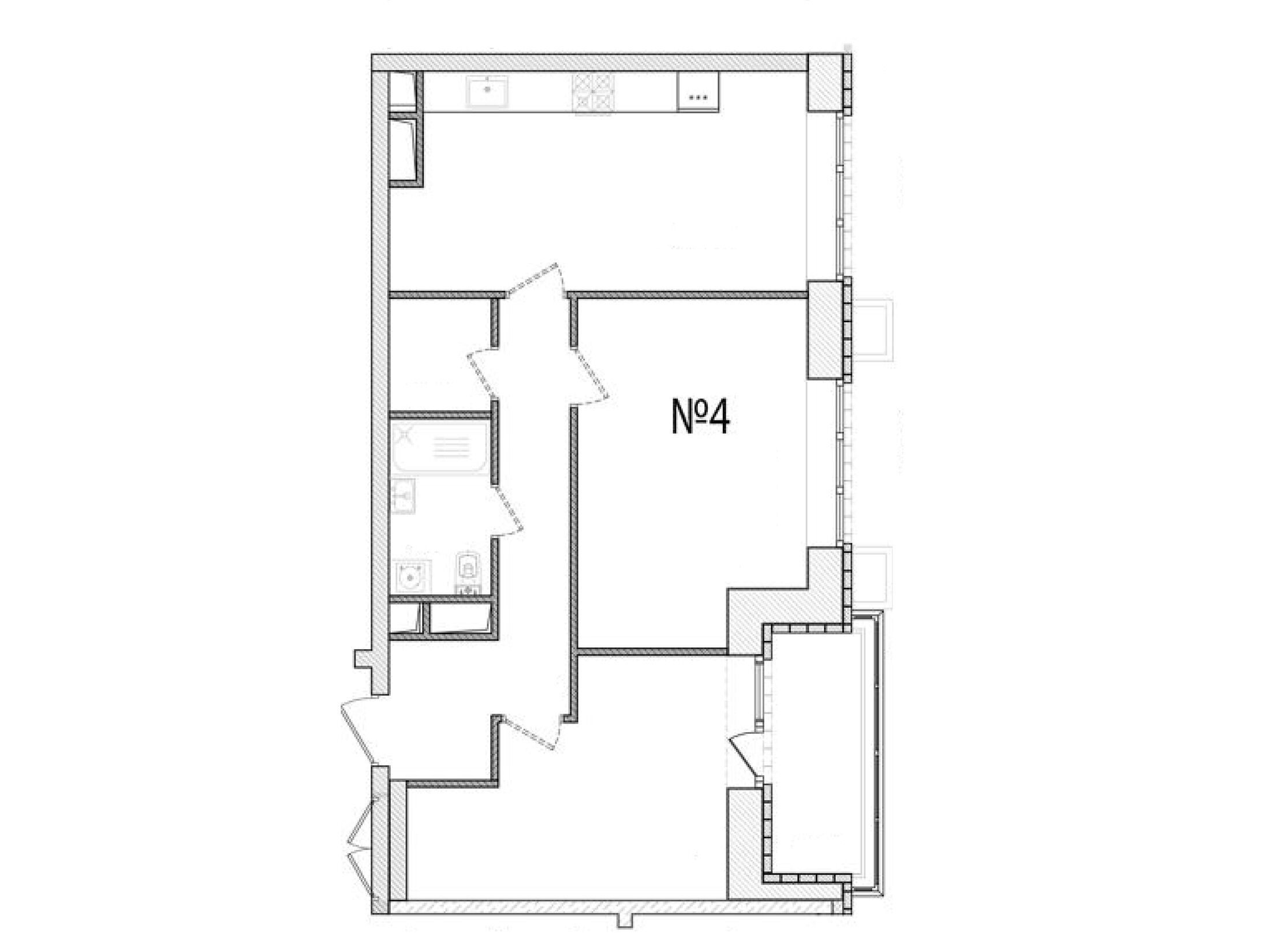Планировка: 2-комн. квартира 66.10 м² в новостройке Арт
