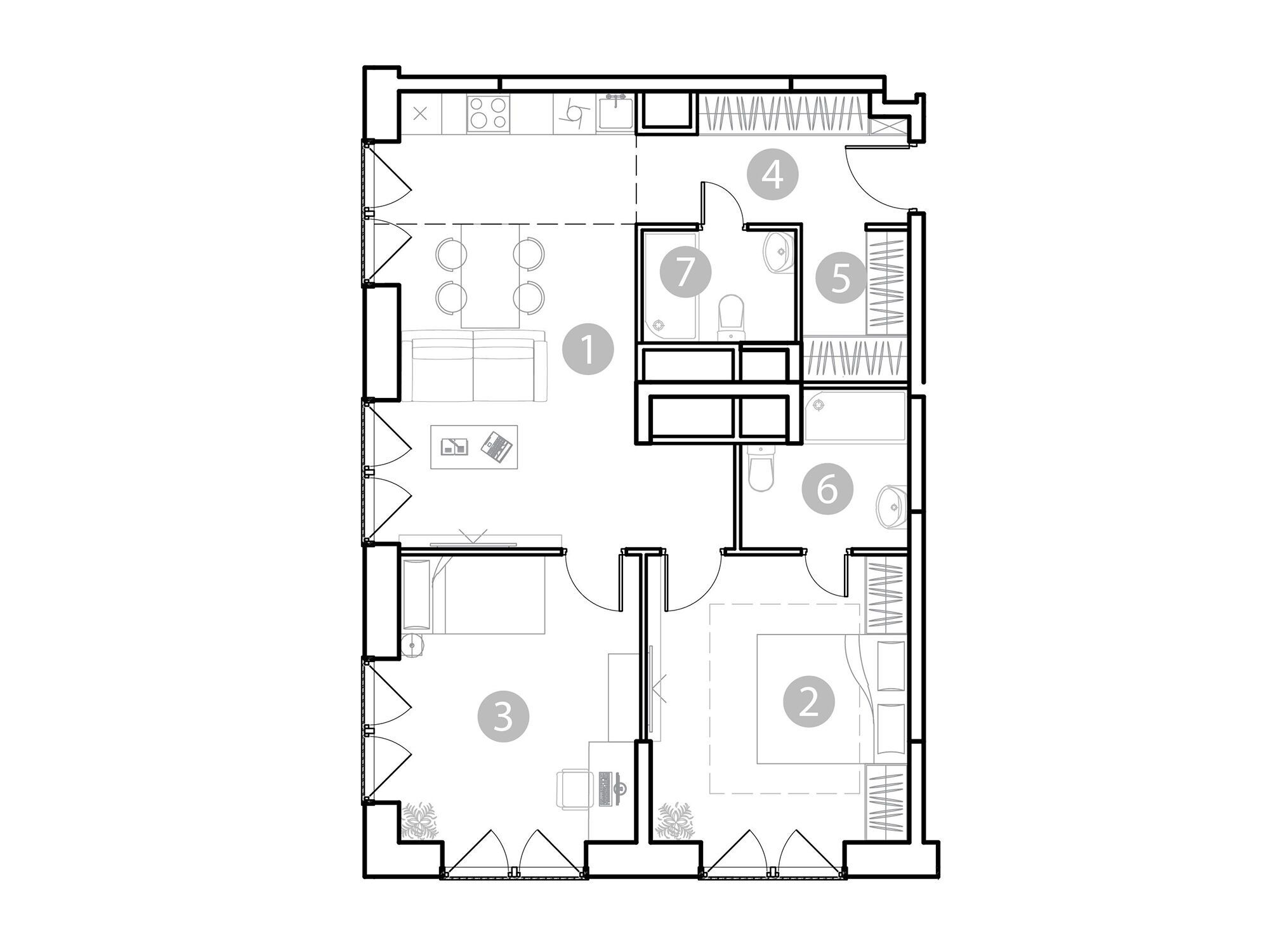 Планировка: 3-комн. квартира 72.00 м² в новостройке Эвопарк Сокольники