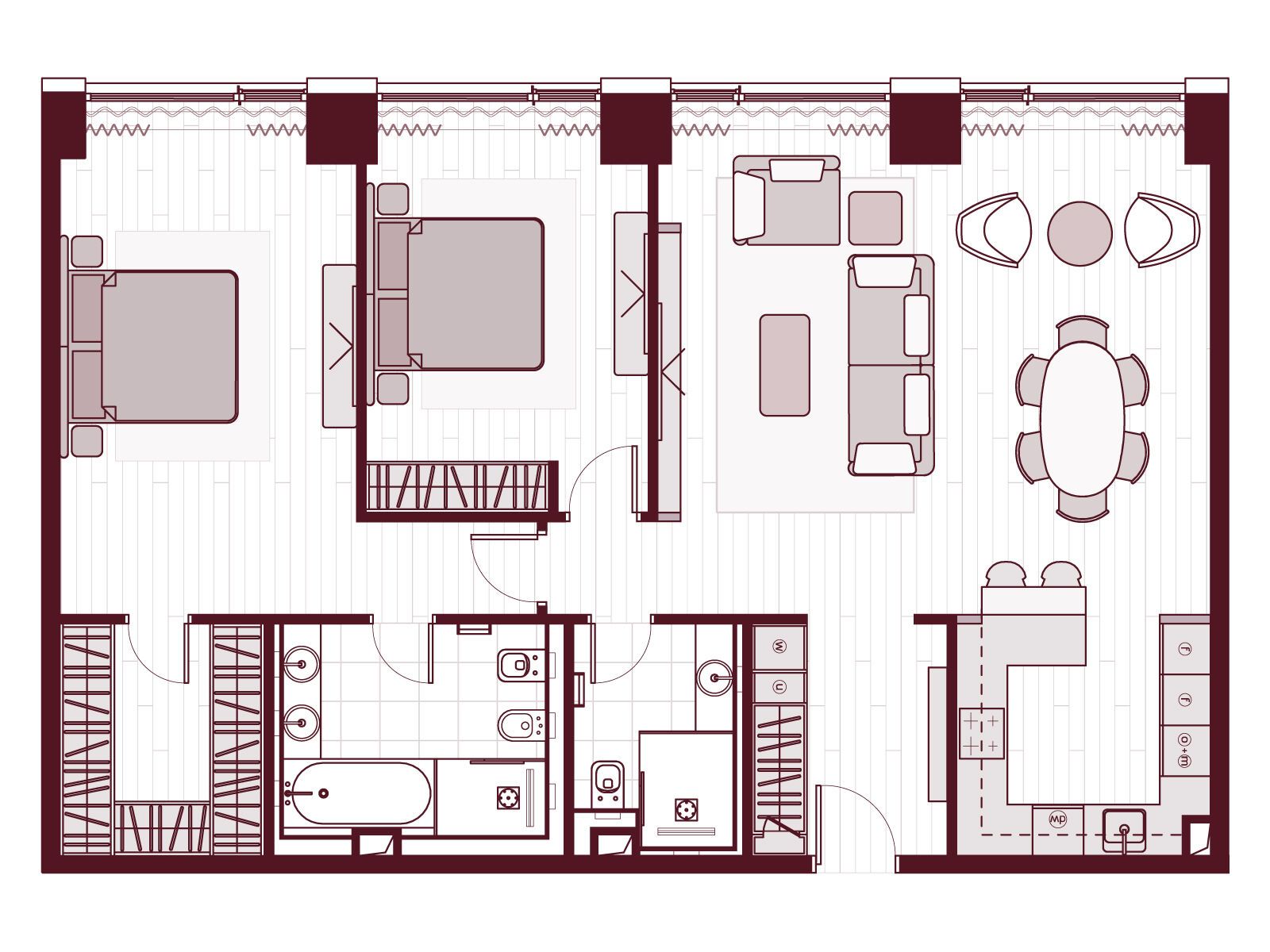 Планировка: 3-комн. квартира 113.60 м² в новостройке ЖК Прайм Парк
