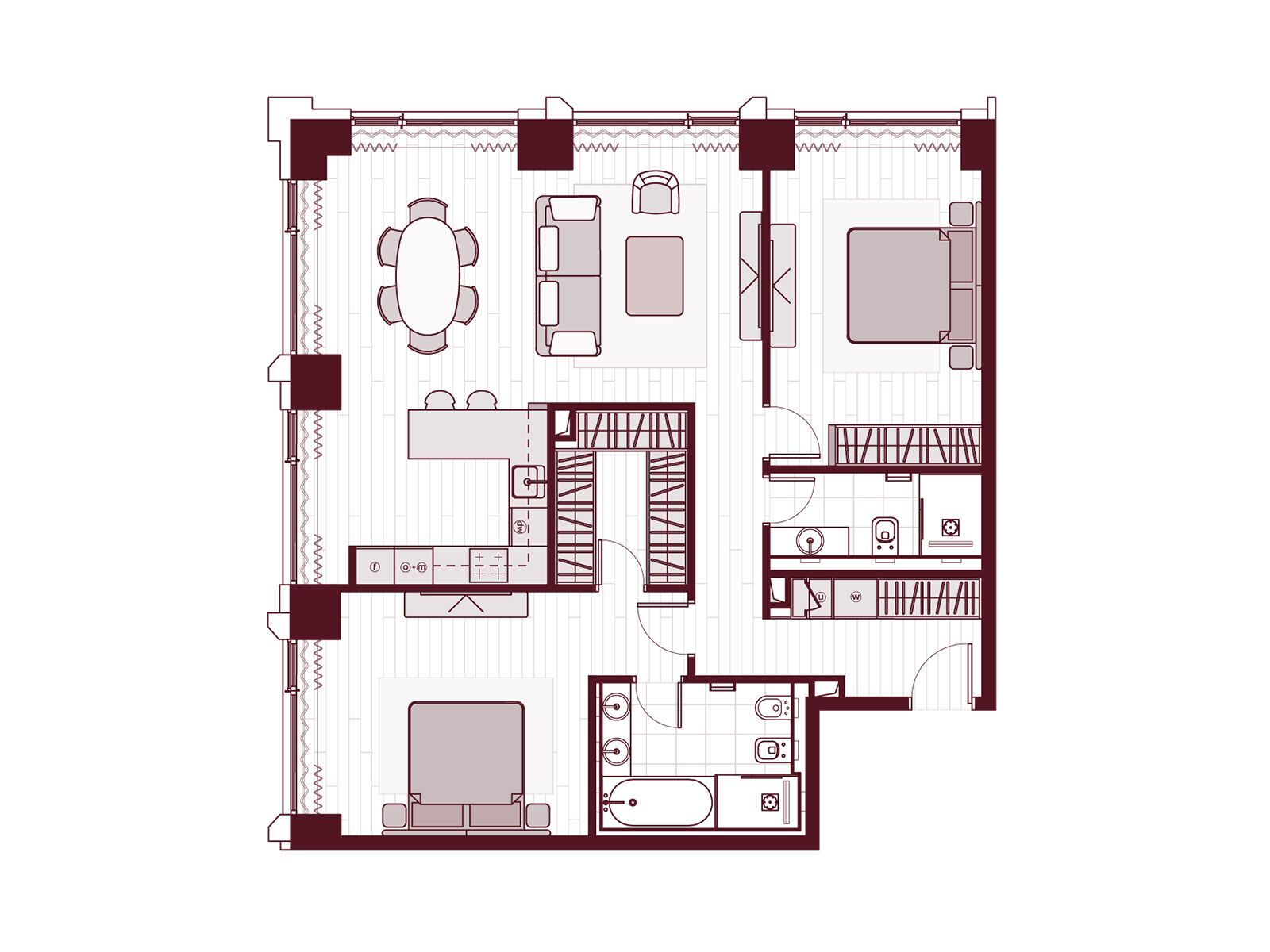 Планировка: 3-комн. квартира 103.30 м² в новостройке ЖК Прайм Парк