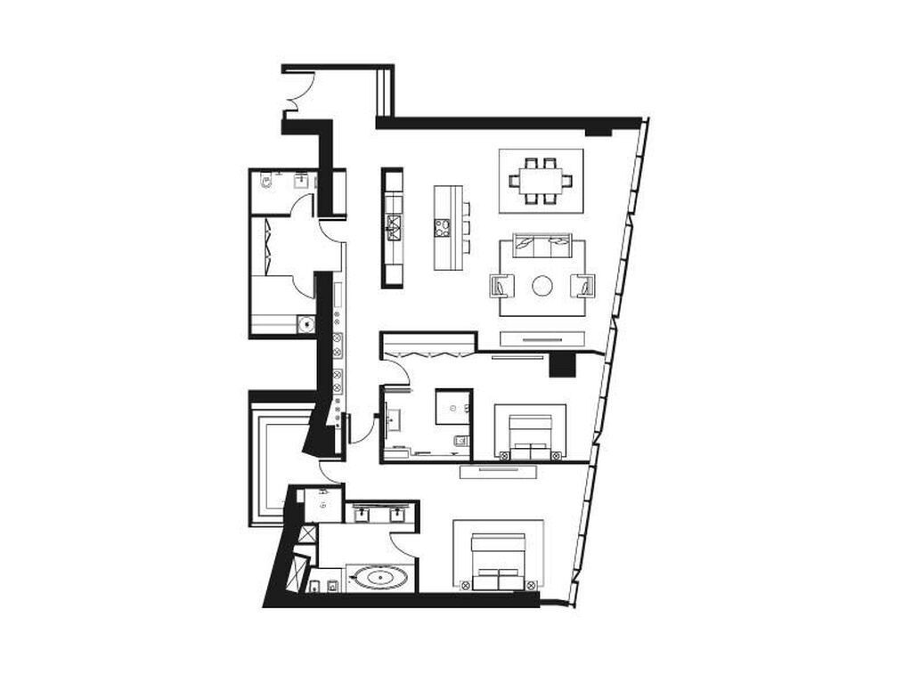 Планировка: 3-комн. квартира 187.90 м² в новостройке Око