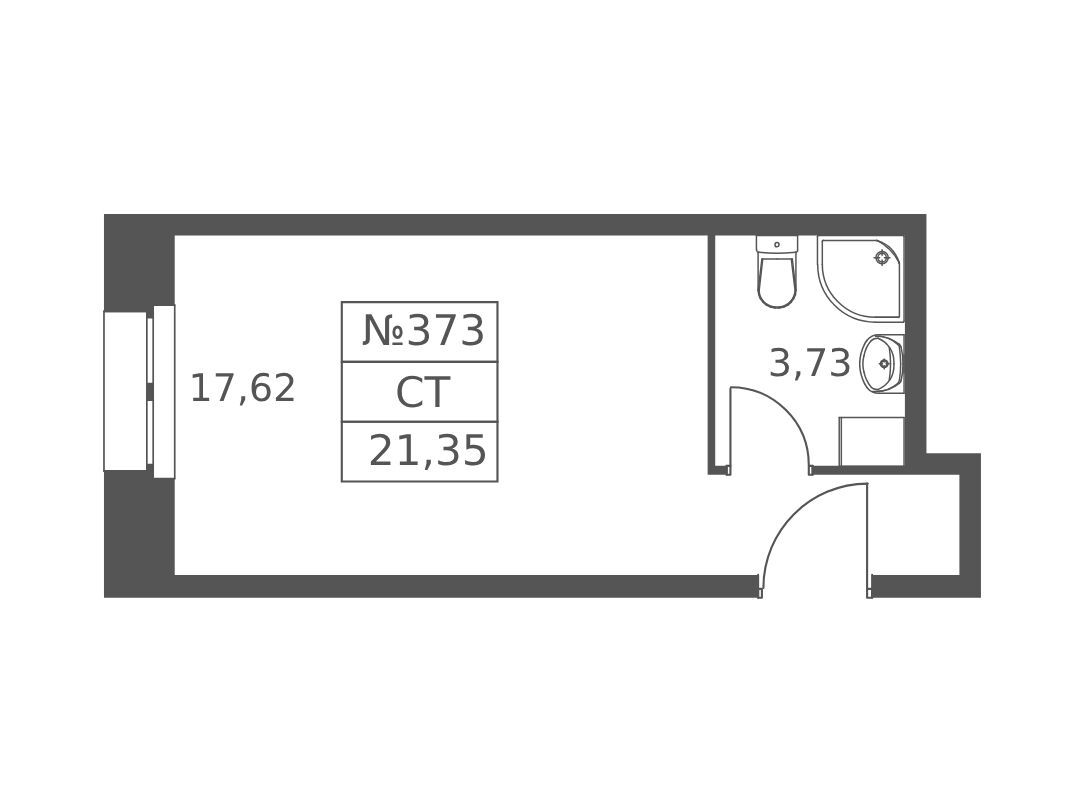 Планировка: Студия 21.35 м² в новостройке Волковская 67