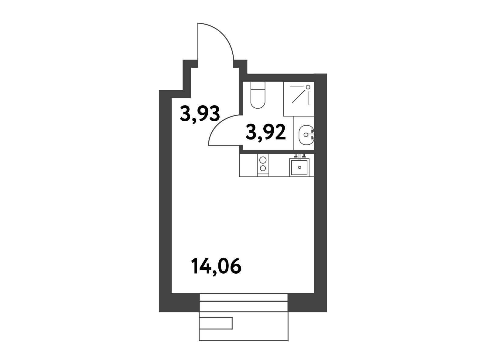 Планировка: Студия 21.30 м² в новостройке Смарт Гарден
